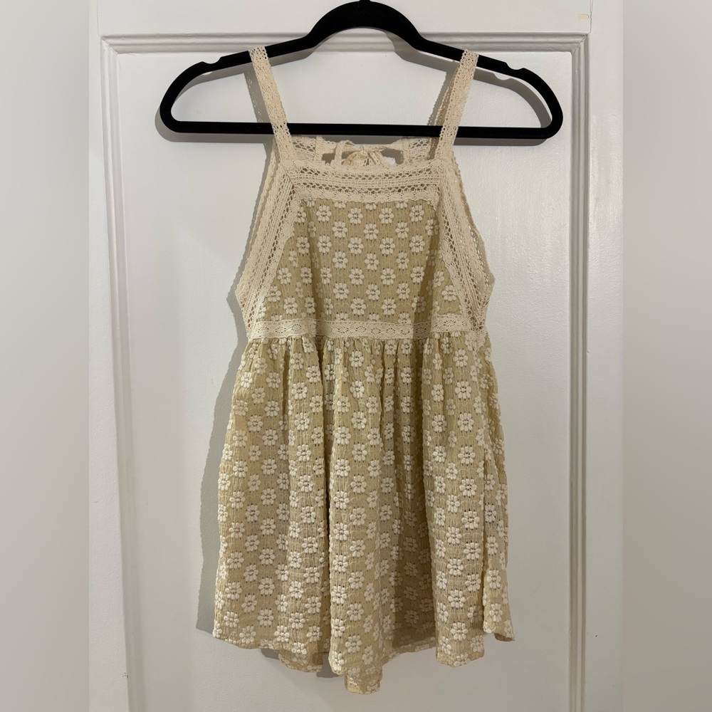 POL FLORAL fully embroidered lace baby doll top